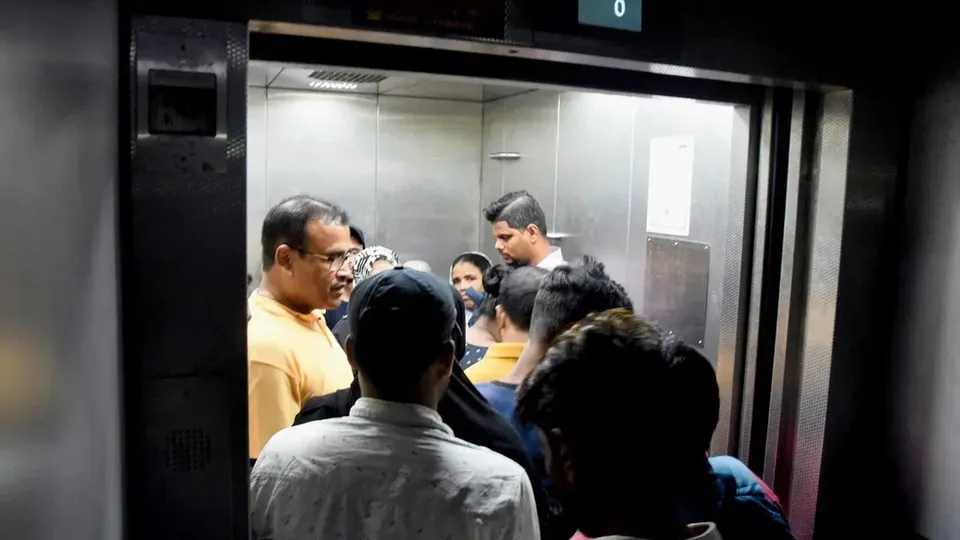 Struck in elevator