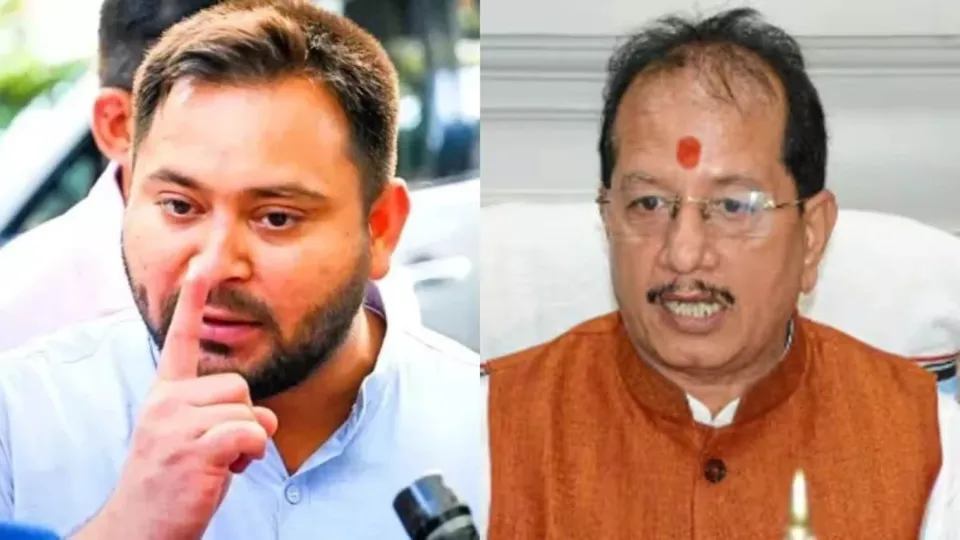 Bihar Deputy Chief Minister Vijay Kumar Sinha and RJD leader Tejashwi Yadav (File image)