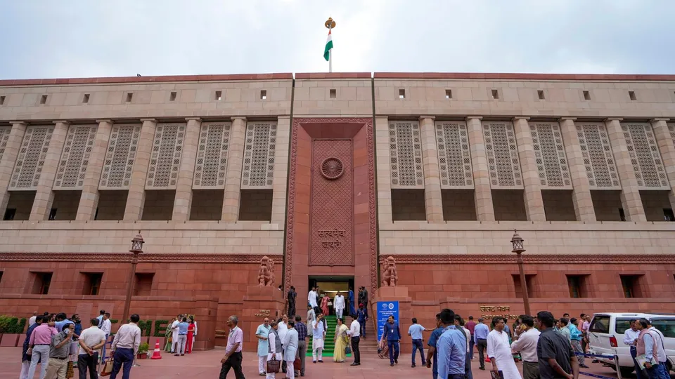 A view of the Parliament House complex after the Monsoon session of Parliament, in New Delhi, Friday, Aug. 9, 2024.