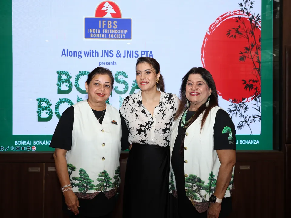 Pic1 -L-R Harsha Hinduja, Kajol Devgan, Urvashi Thacker at Bonsai Bonanza 2025.jpg