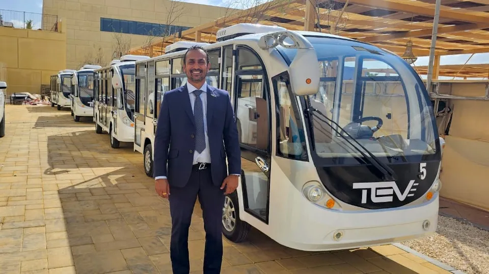 Triton Electric Vehicle Delivered 5 Electric Mini Buses to BAPS Mandir, Abu Dhabi