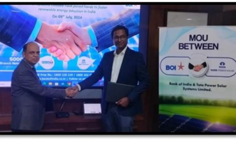 Tata Power Solar partners with the Bank of India 