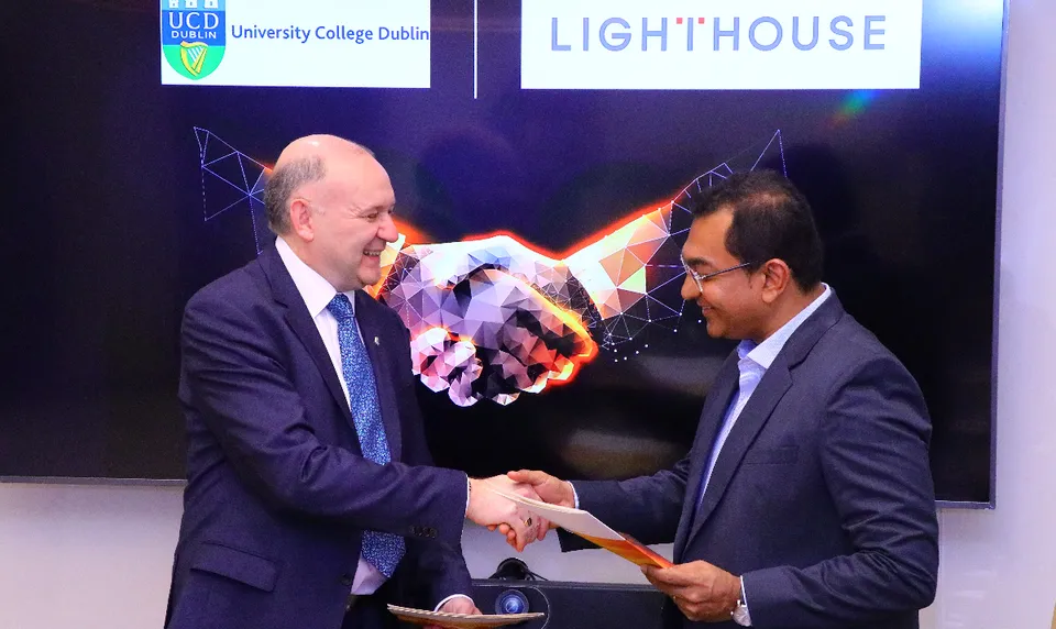 (Left to Right) Professor Orla Feely, President, University College Dublin (UCD) & Prajodh Rajan, Co-Founder and Group CEO, Lighthouse Learning