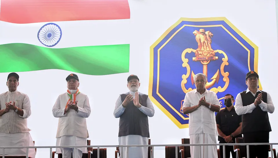 PM Modi, Arif Mohammad Khan, Rajnath Singh, INS Vikrant