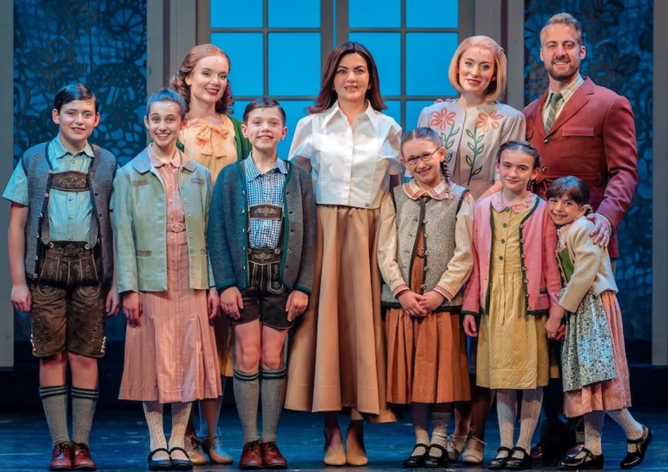 Nita Mukesh Ambani with the cast of India's first International Broadway Musical The Sound of Music