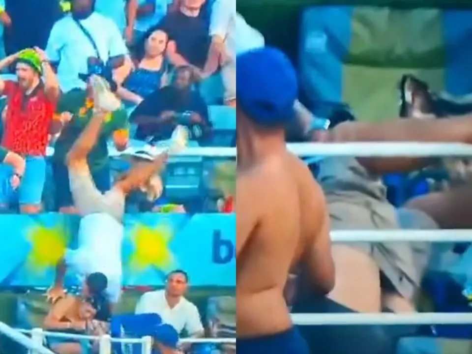 Fan falls while attempting a catch SA20