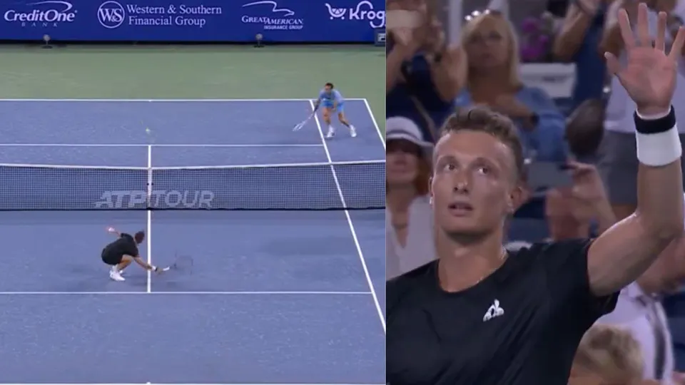 Jiri Lehecka's reflex volley against Daniil Medvedev (Source: X)