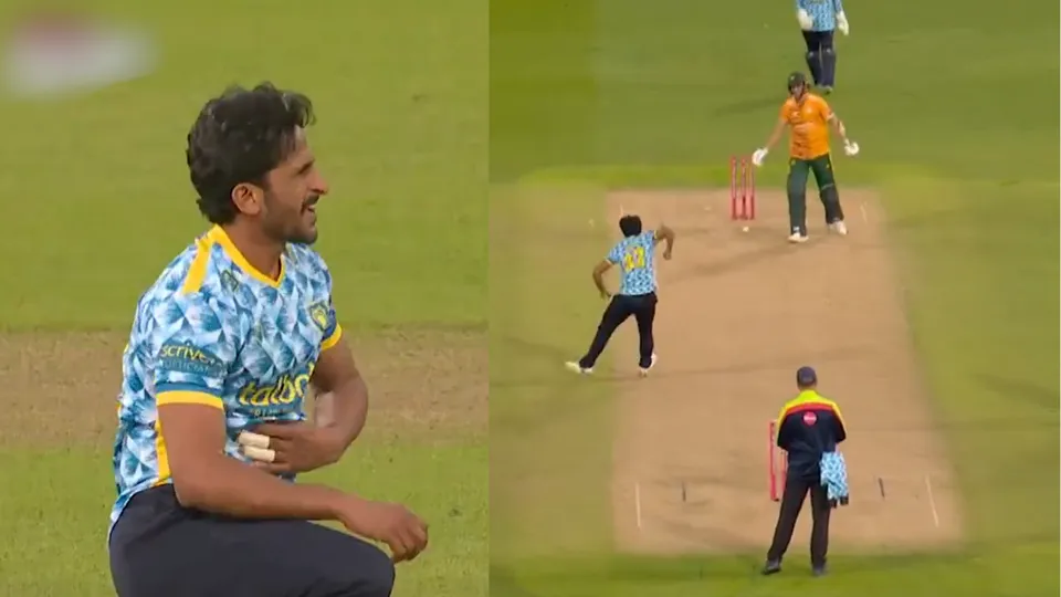 WATCH: Hasan Ali's celebration curse strikes again as he gets injured while performing his signature move during Vitality T20 Blast