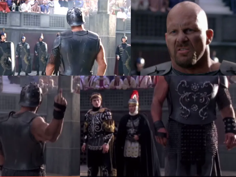 WATCH: Throwback to Stone Cold featuring in the Gladiator's ad