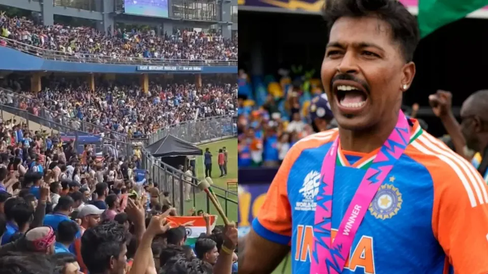 WATCH: Hardik Pandya acknowledges Wankhede Crowd after they chant his name during India’s Victory Celebration