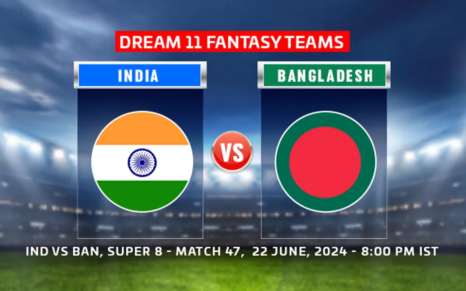 T20 World Cup 2024: India vs Bangladesh Dream11 Prediction, Match 47: IND vs BAN Playing XI, fantasy team today's & more updates