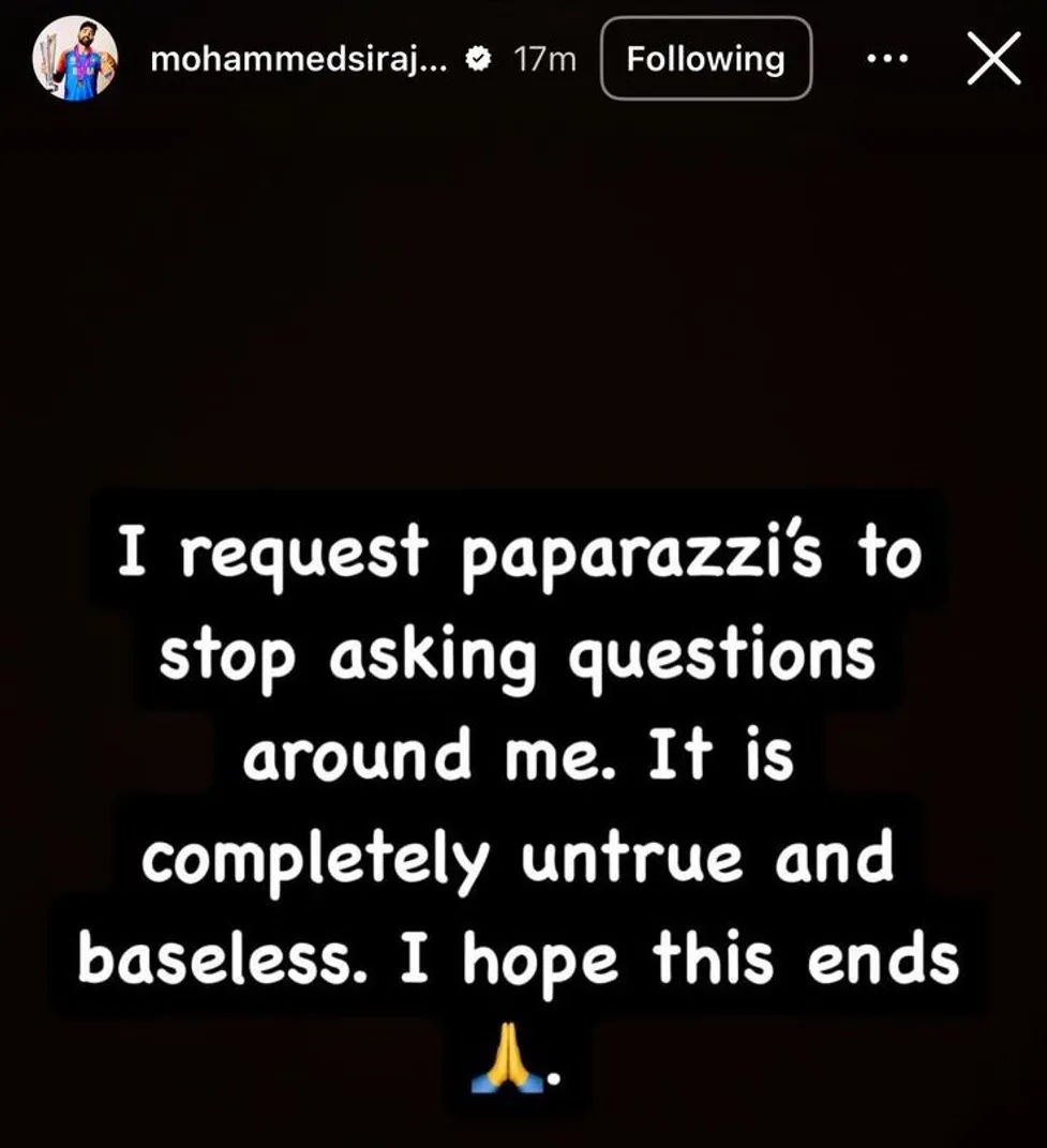 His Insta Story.