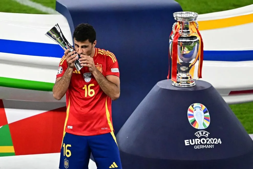 Euro 2024 Awards - Rodri won the player of the tournament award - sportzpoint.com